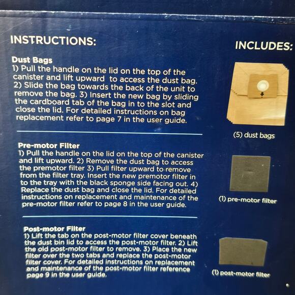 Bissell Zing Canister Vacuum Replenishment Kit Dust Bag Filter Fits 2154 Models - Picture 5 of 9